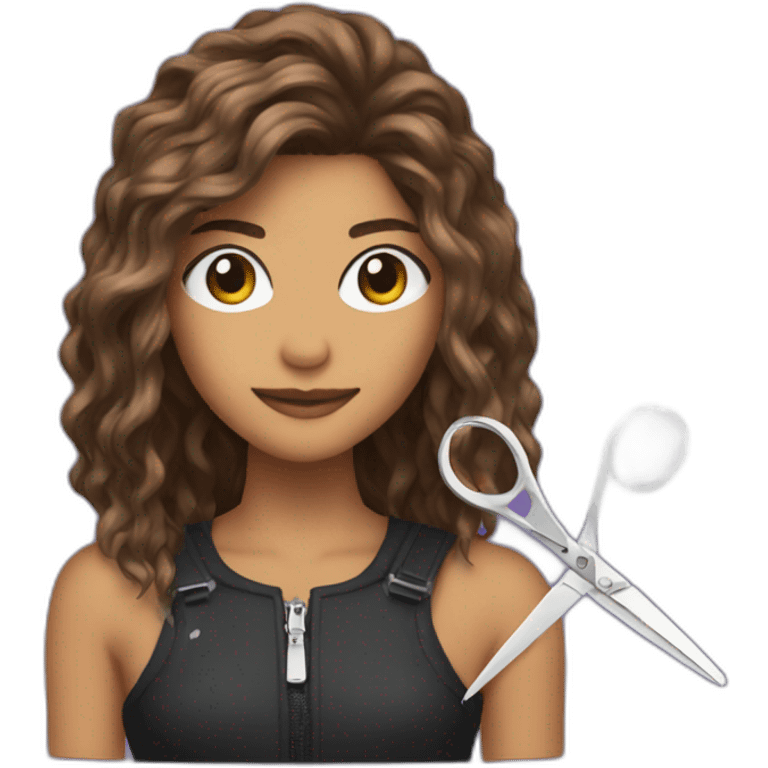 Zendaya with scissors emoji