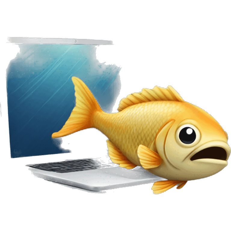 fish with laptop emoji