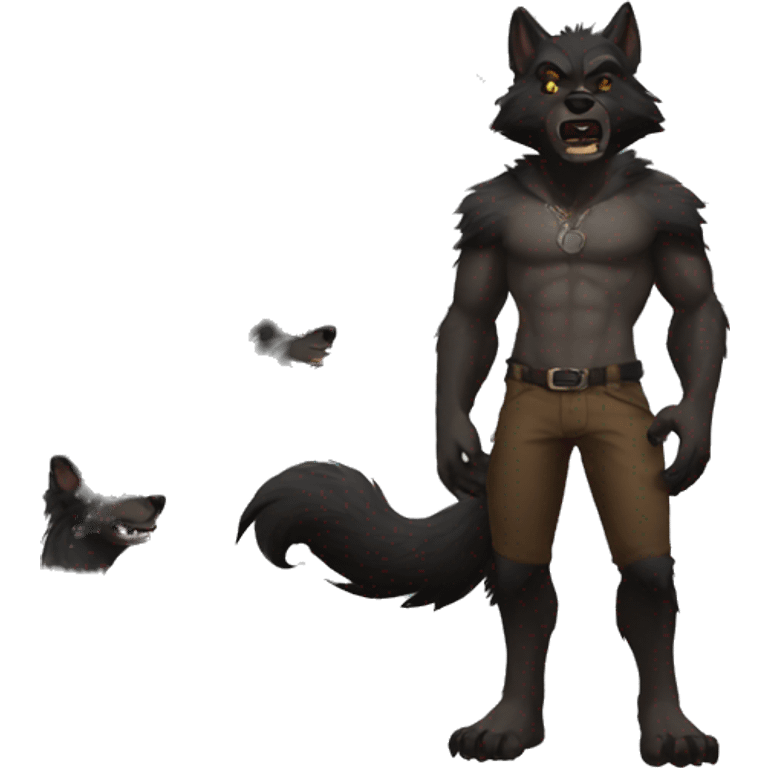 Black Anthro Werewolf emoji