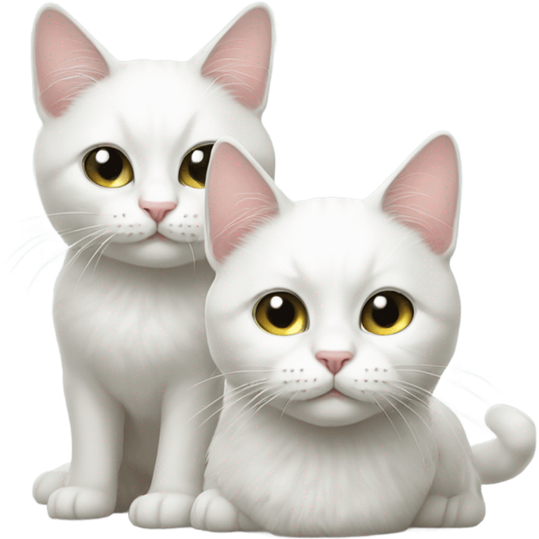 Two white cats emoji