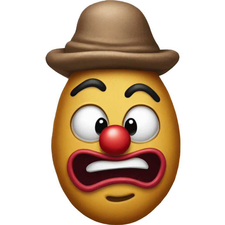 Poop face in a clown costume emoji