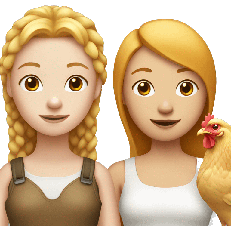 White Ginger girl and a hen emoji