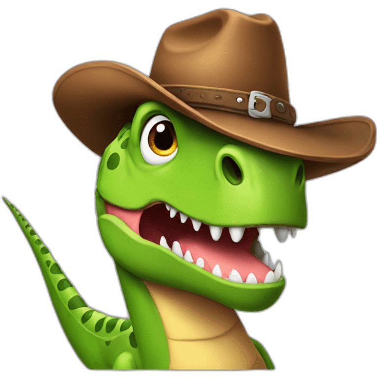 dinosaur with a cowboy hat emoji