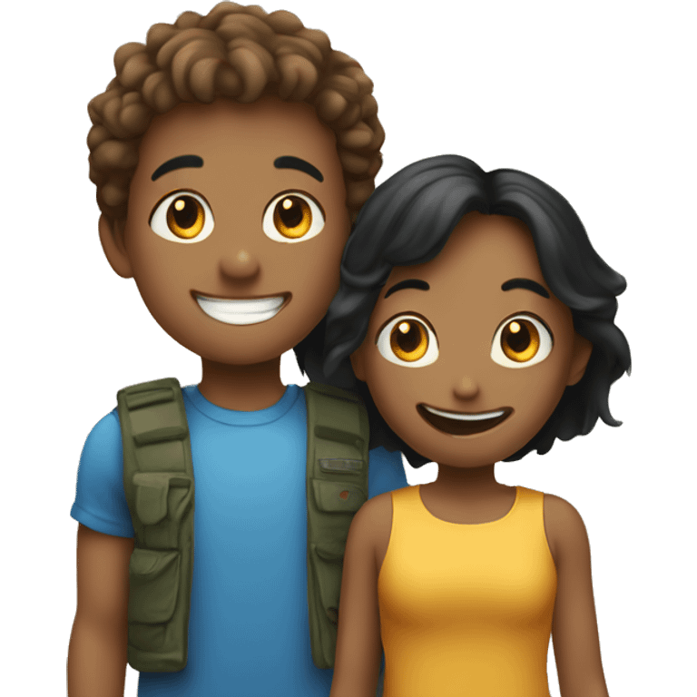 happy girl and boy together emoji