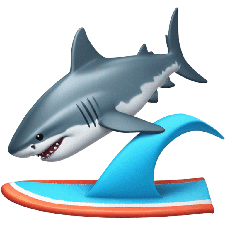 Shark on a surfboard emoji