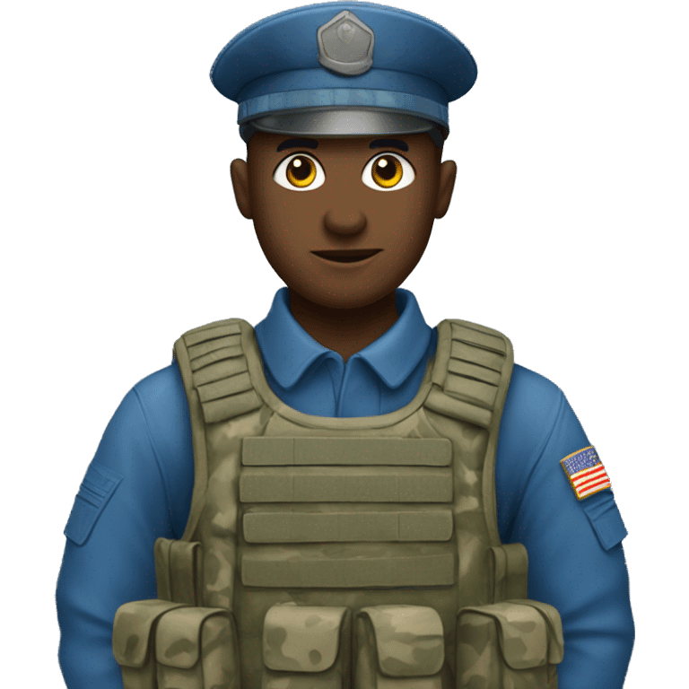 A solider in blue camouflage  emoji