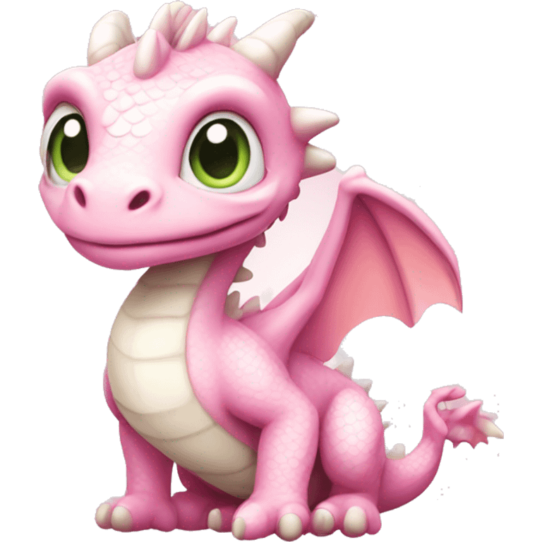 Pastel pink and white baby dragon emoji