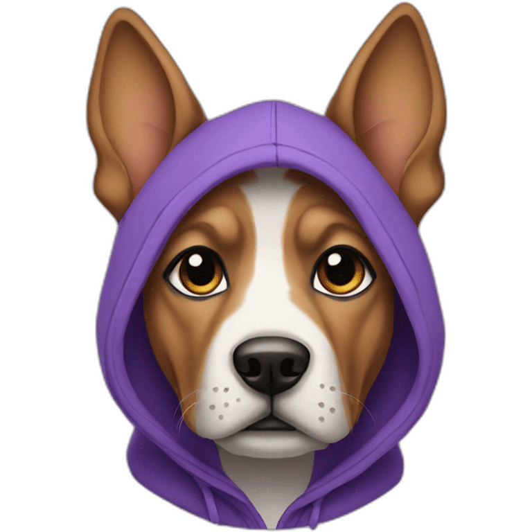 dog in purple hoodie emoji