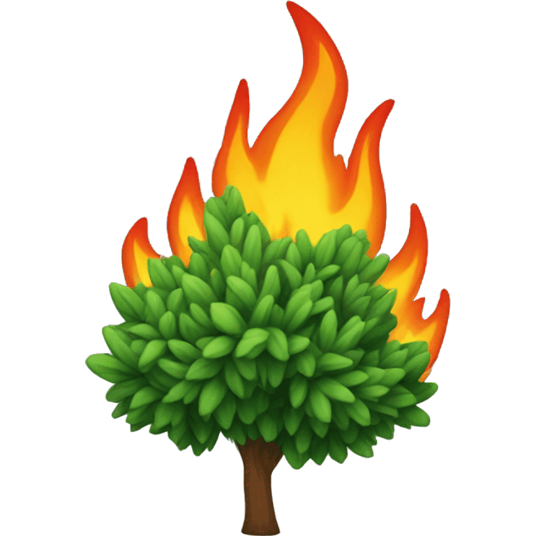 green bush on fire emoji