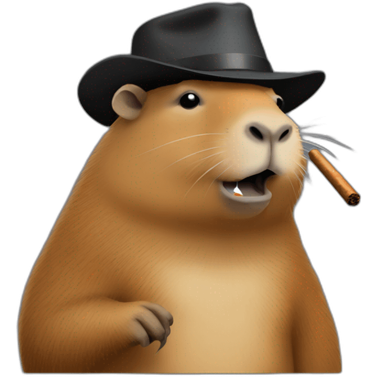 Capybara smoking cigar emoji