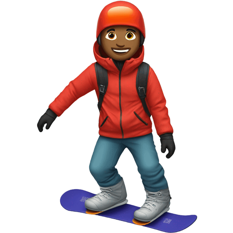 Male snowboarder red jacket  emoji