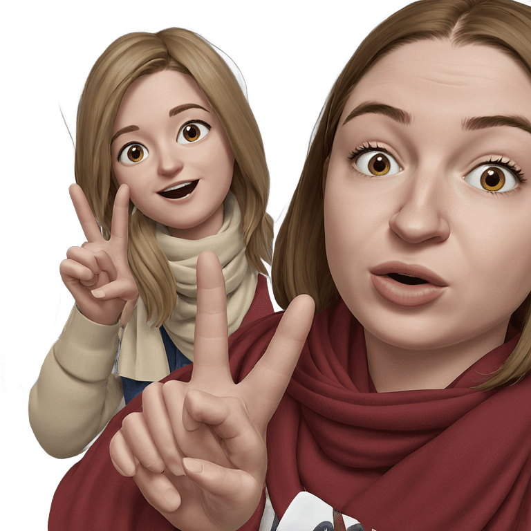 two girls in scarves emoji