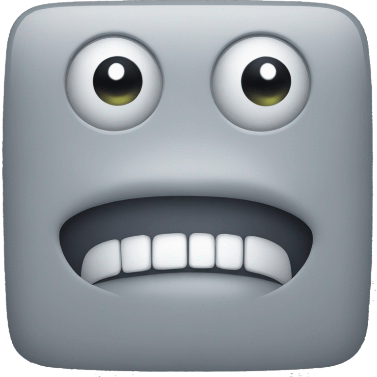 Gray square with eyes and mouth  emoji