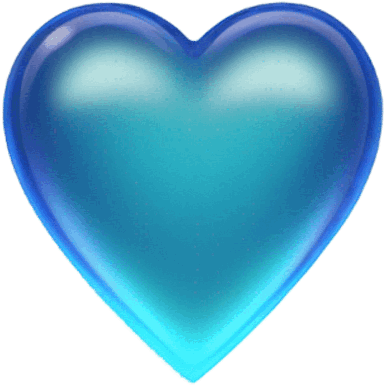 Blue neon heart emoji