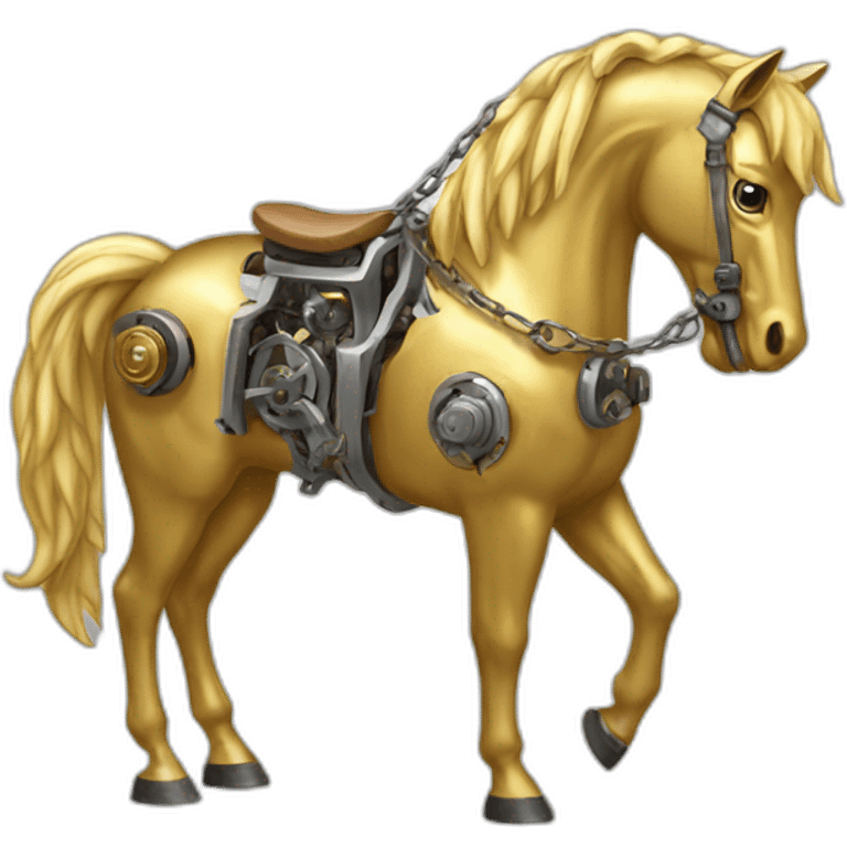 Mechanical golden  horse emoji