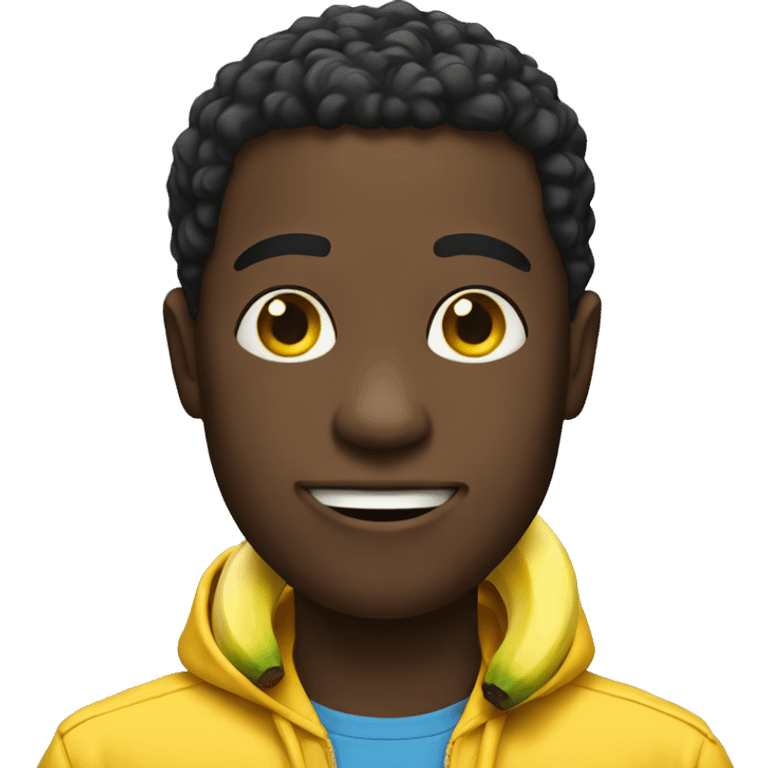 Black dude with banana emoji