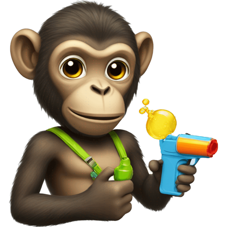 Monkey with water gun emoji