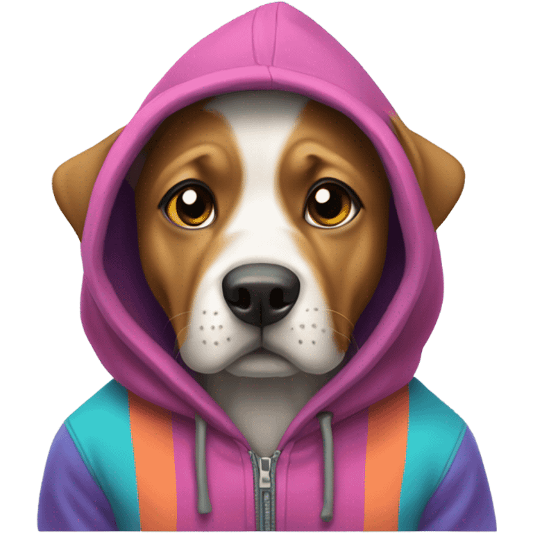 Dog wearing hoodie emoji