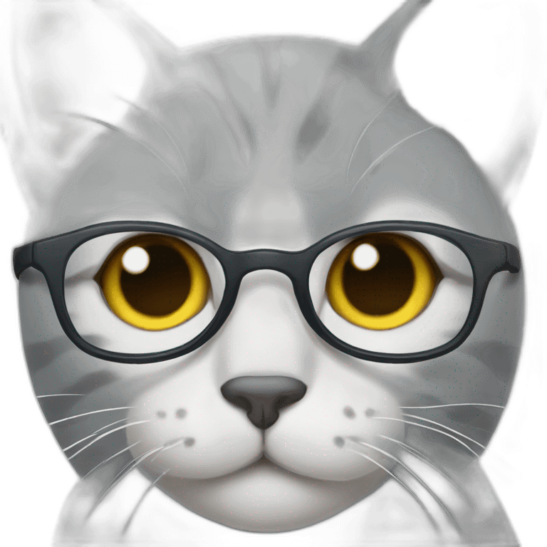 Gray cat wearing hoodi with glasses emoji