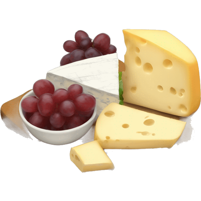 a cheese platter with brie emoji