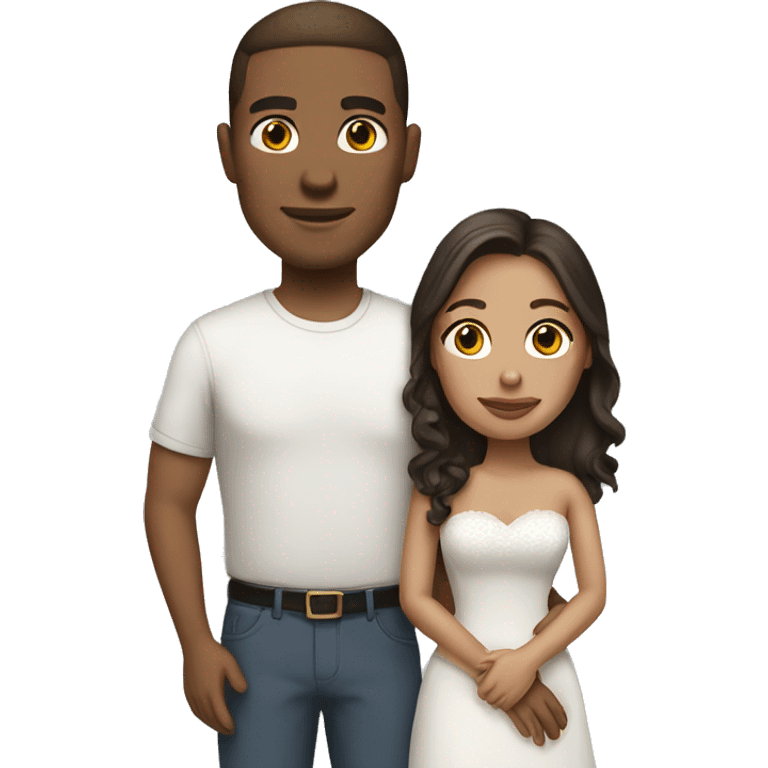 married brunette light skin couple emoji