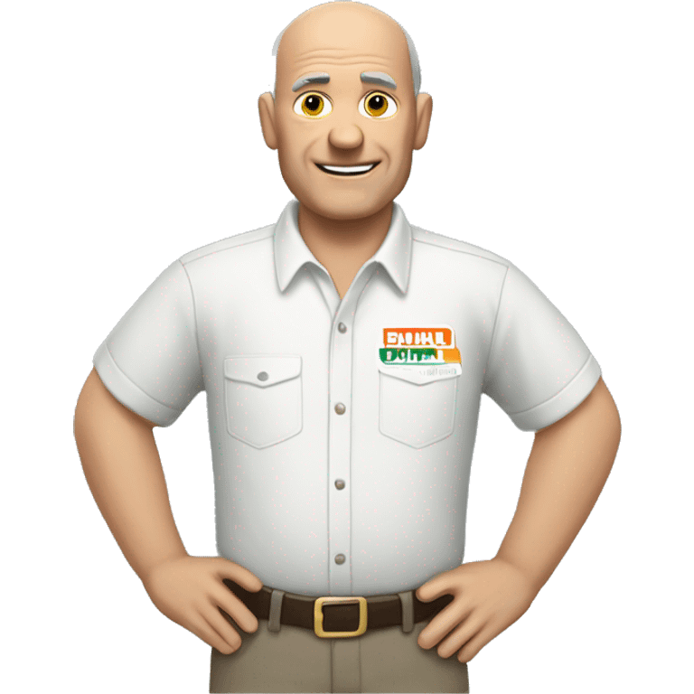 older man that is balding with u-haul shirt emoji