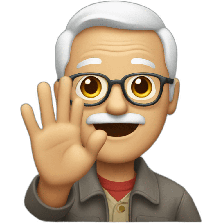 grandpa waving his hand emoji