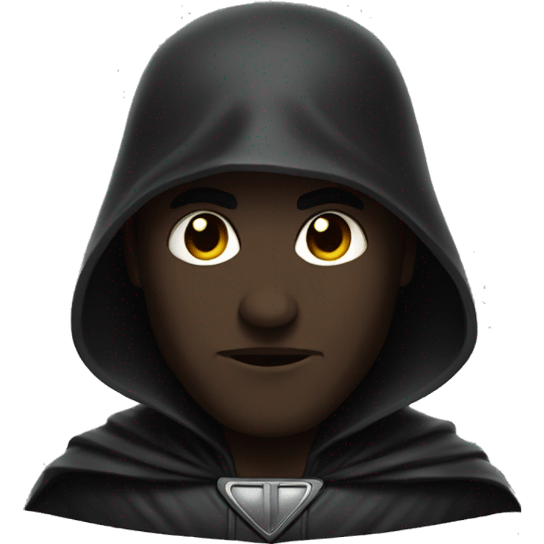 A dark, blackened antiheroic superhero emoji