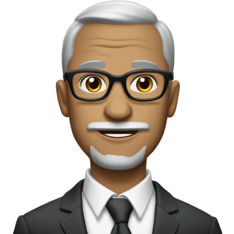 al roper with small round face and suit and glasses and buzz cut and small black eyes and small gray beard and small black eyes and wrinkled forehead emoji