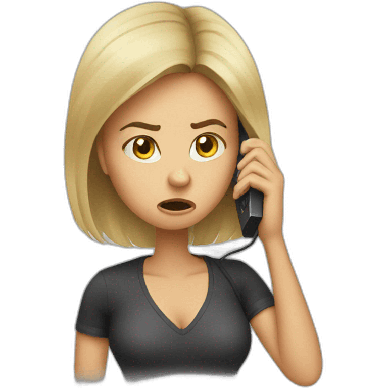 Angry girlfriend calling through phone emoji