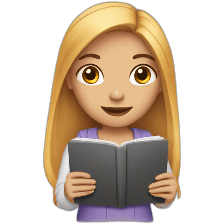 girl with notebook emoji