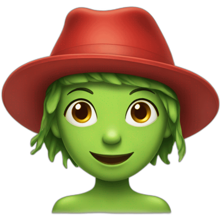  Frog girl in a red hat smiling emoji