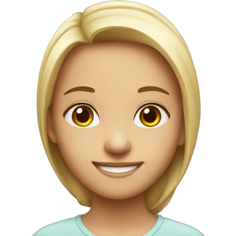 smiling girl in simple portrait emoji