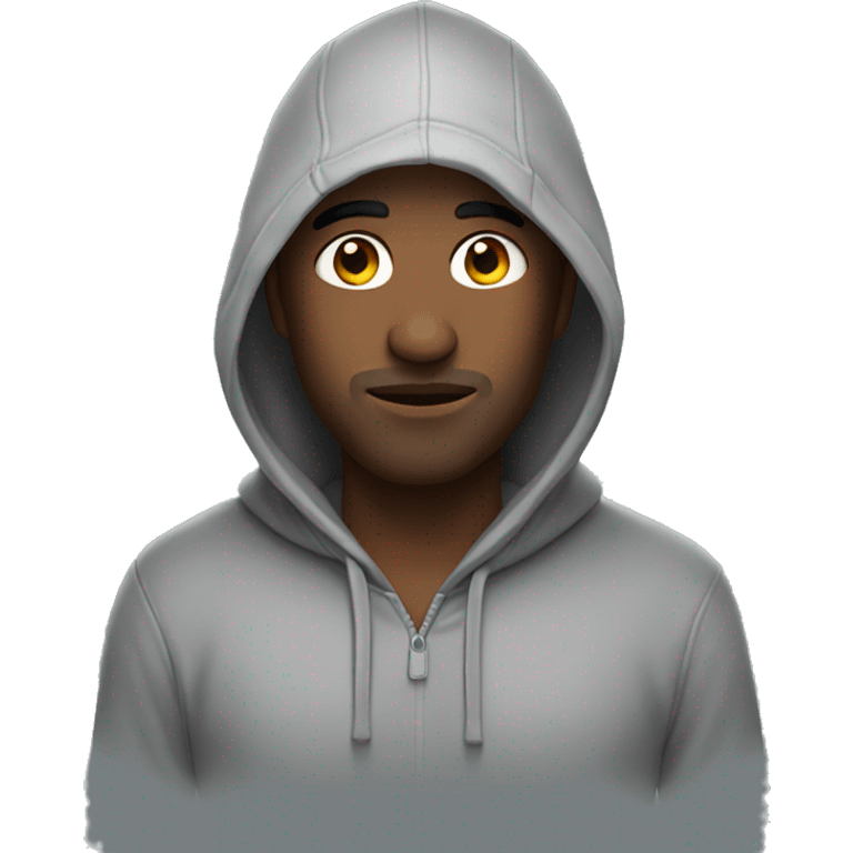 man wearing a hoodie emoji