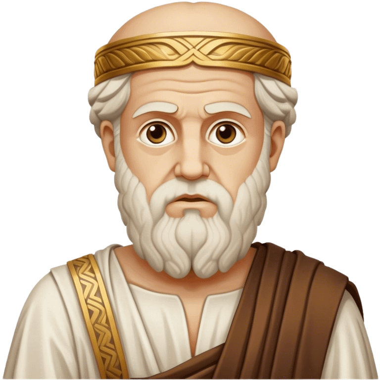 Cinematic Realistic portrait of Plato, depicted as a wise ancient philosopher with a contemplative gaze and detailed traditional Greek attire, rendered in soft, classical lighting that evokes antiquity emoji