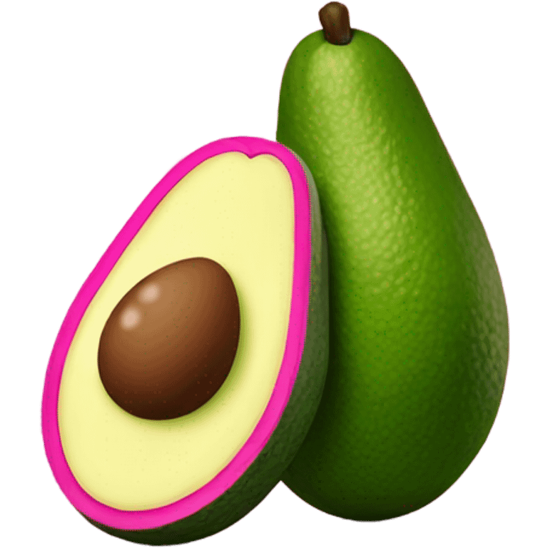 Hot pink avocado with seed emoji