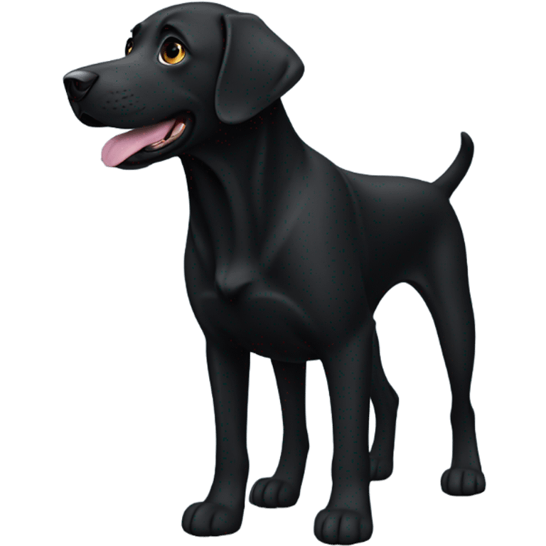 Skinny black lab emoji