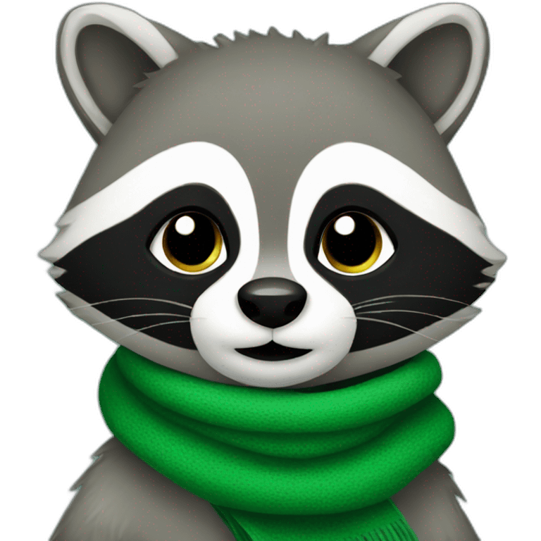 Raccoon in a green scarf emoji