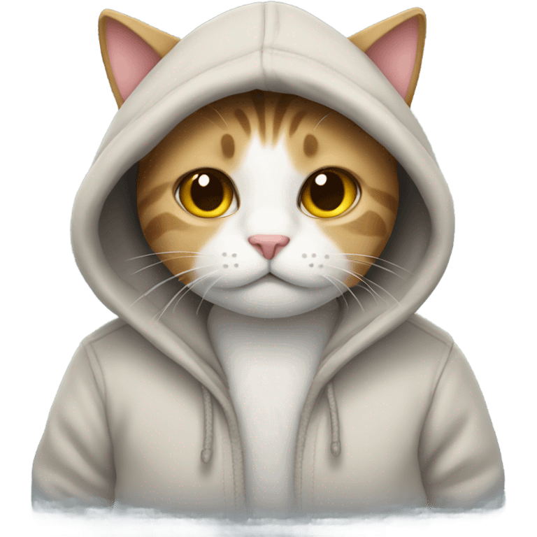 Cat wearing a hoodie emoji