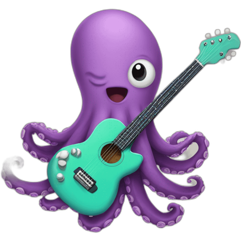 cute octopus guitarlist emoji