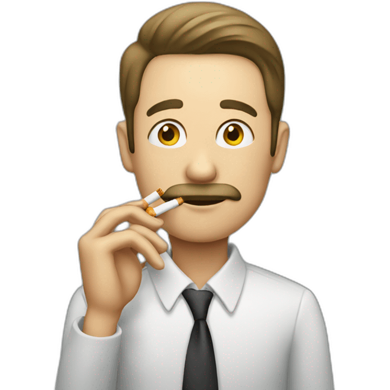 Men smoking cigarette with smoke emoji