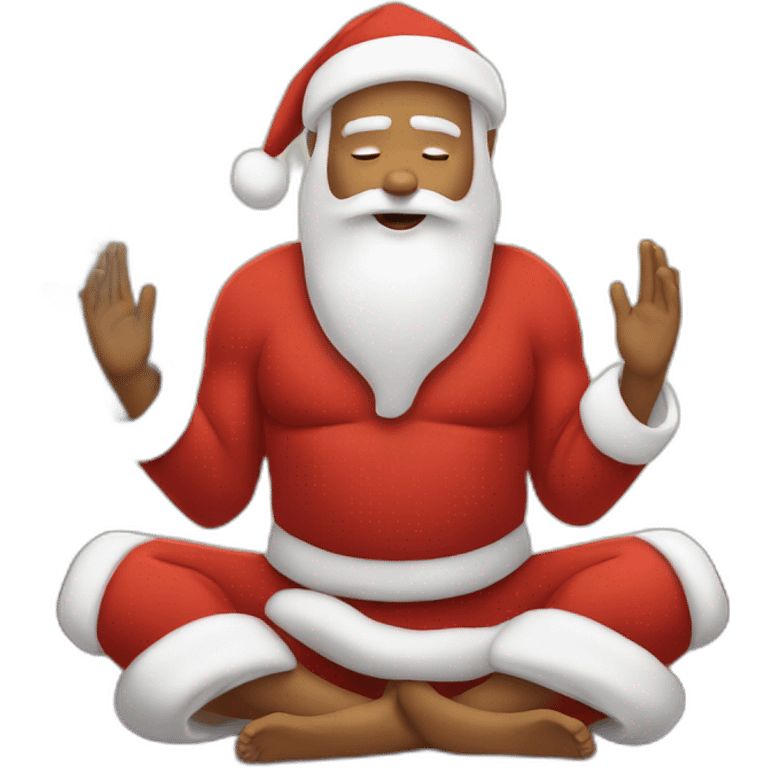 zen santa claus doing yoga emoji