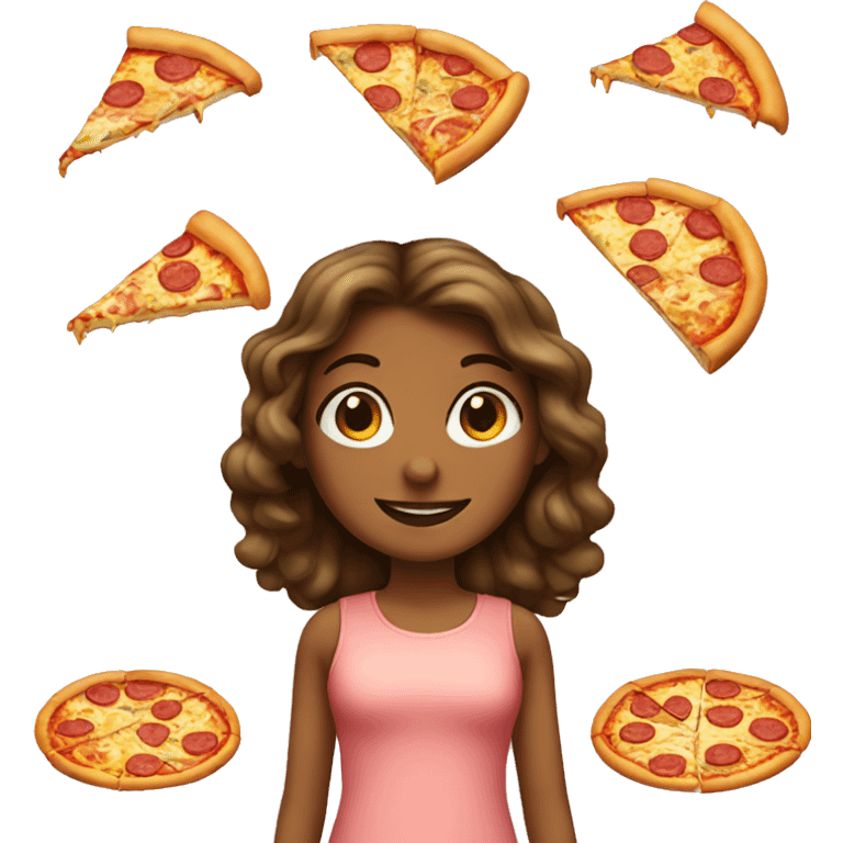 Girl with pizza emoji