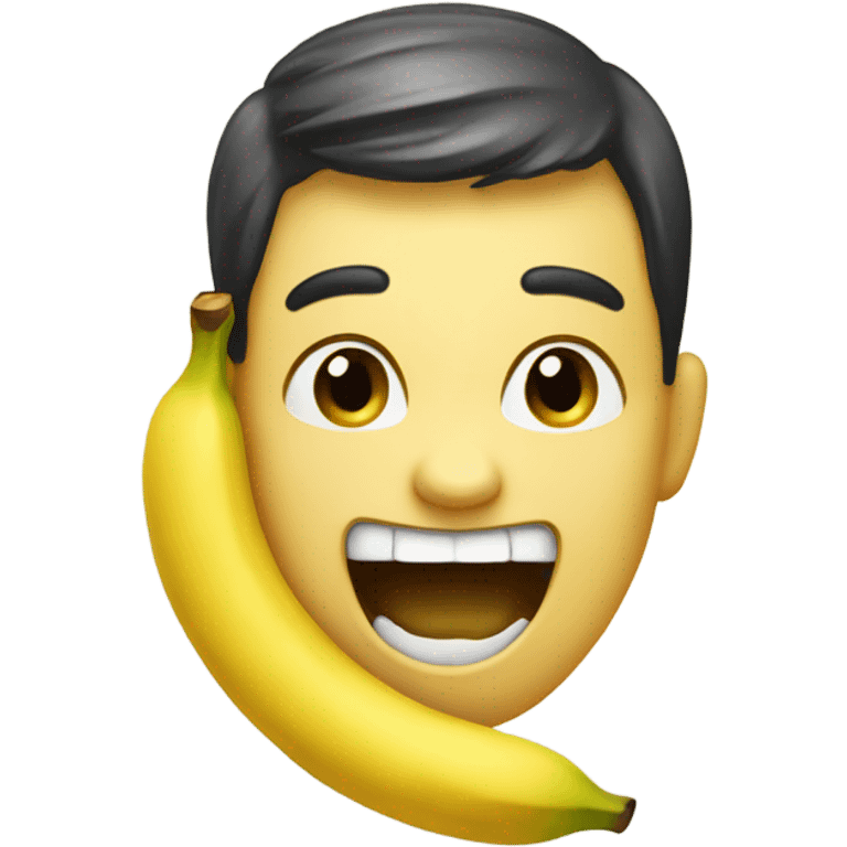 Emojie eating banana emoji