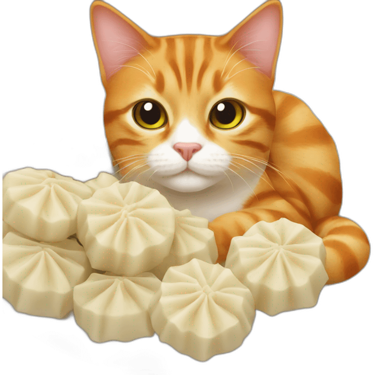 ginger cat with the dumplings  emoji