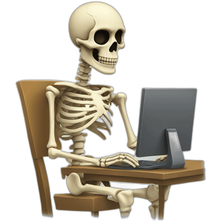 Skeleton developer on a computer emoji