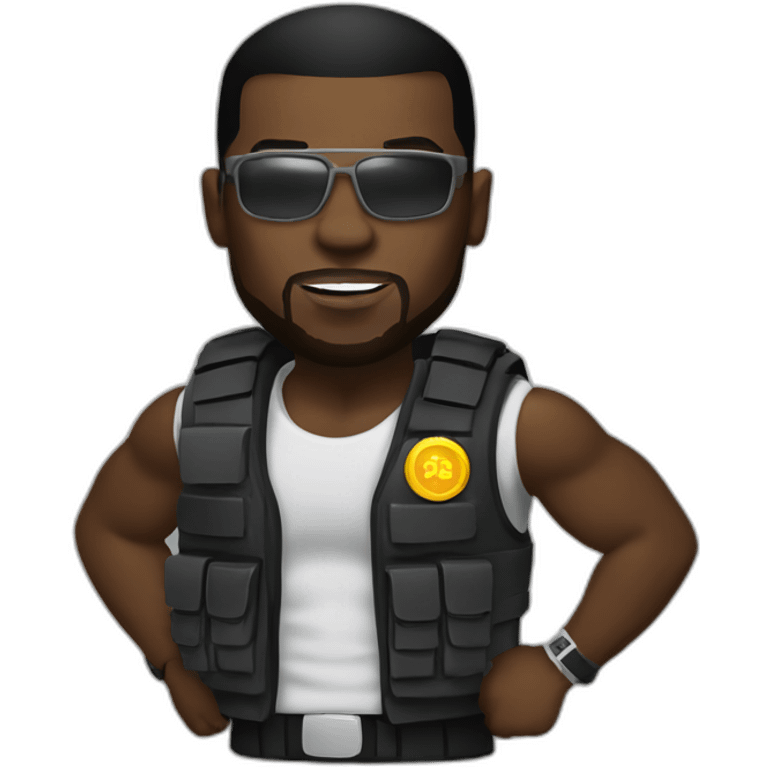 50 cent with bulletproof vest emoji