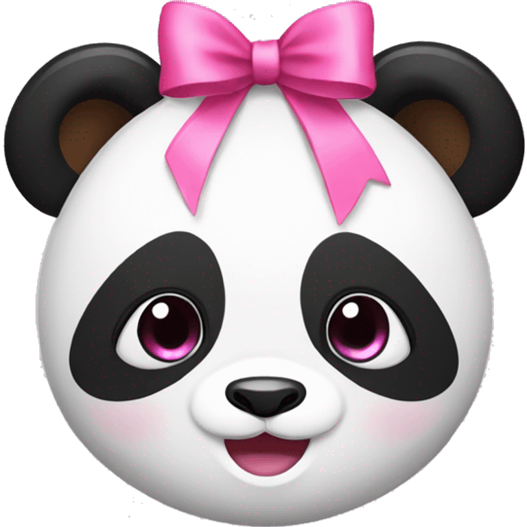 panda with pink ribbon emoji