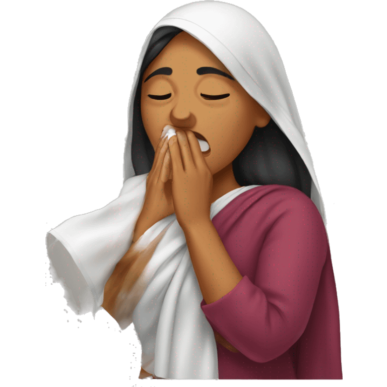 indian woman Sneezing emoji