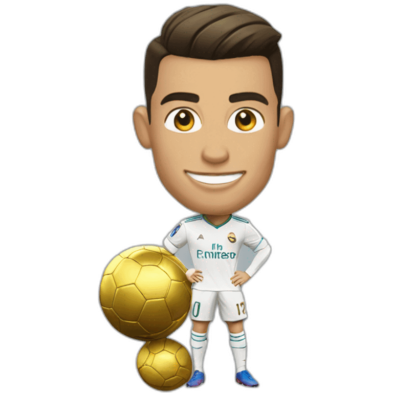 Cristiano Ronaldo avec ballon d’or emoji